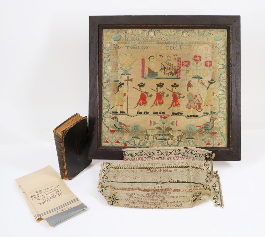 18th c. Needlework Samplers & Prayer Book