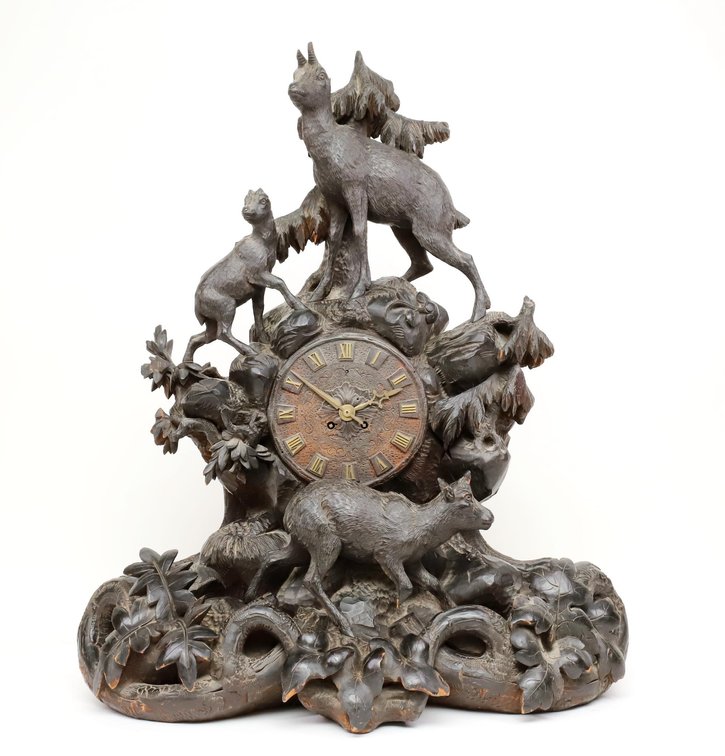 Black Forest Carved Mantel Clock