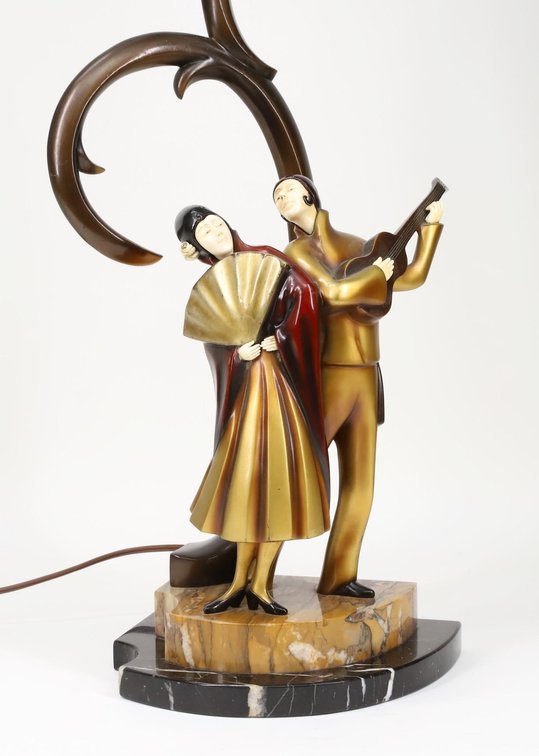 Roland Paris Art Deco Bronze Lamp