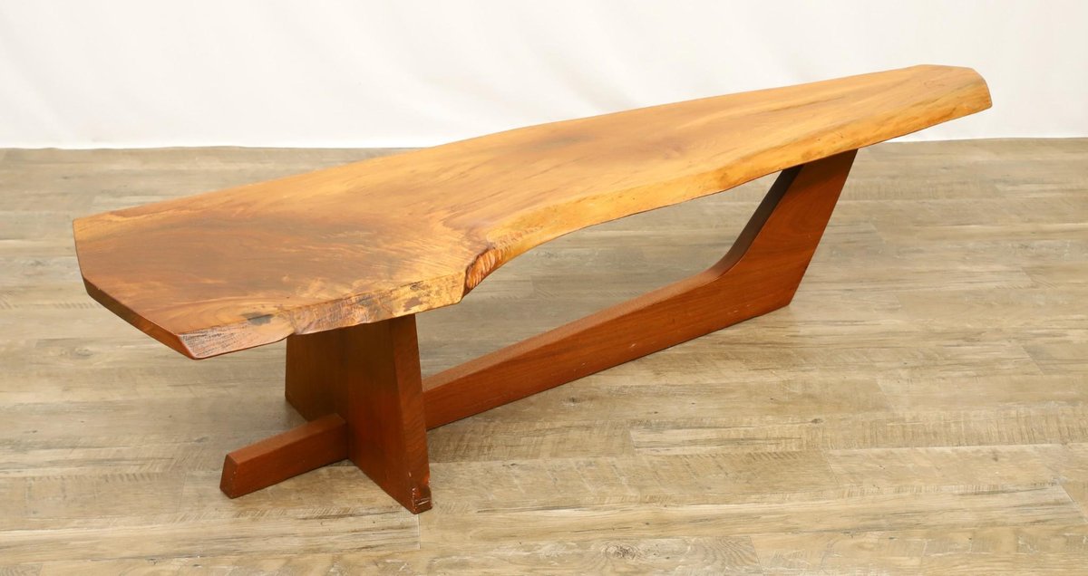 George Nakashima Black Walnut Slab Coffee Table
