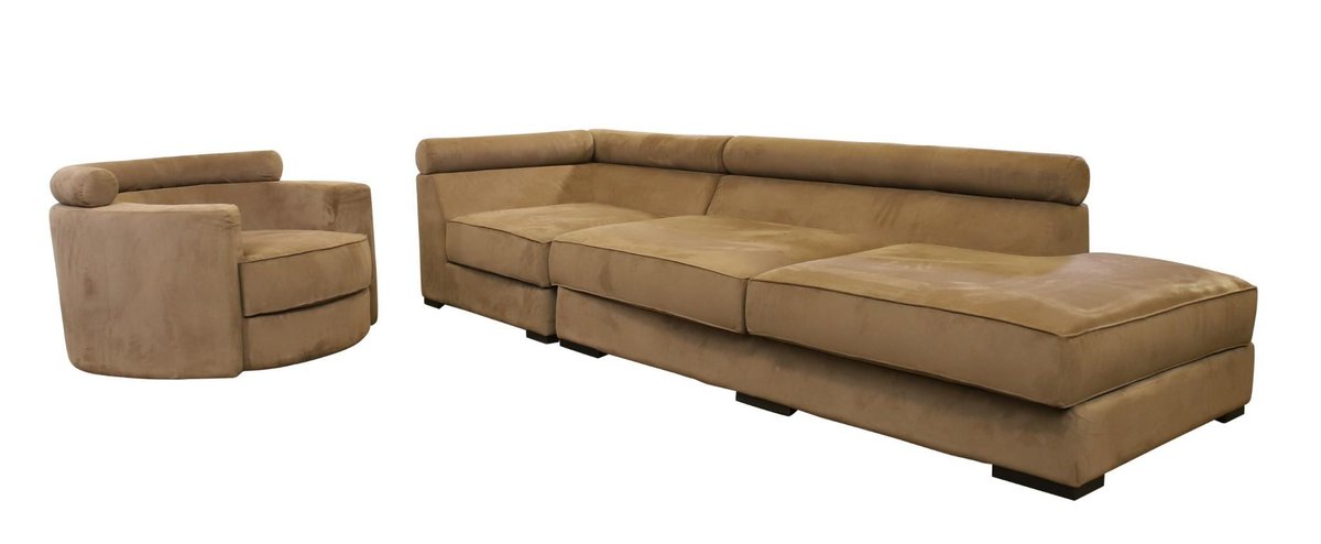 Roche Bobois Sofa and Swivel Lounge Chair 