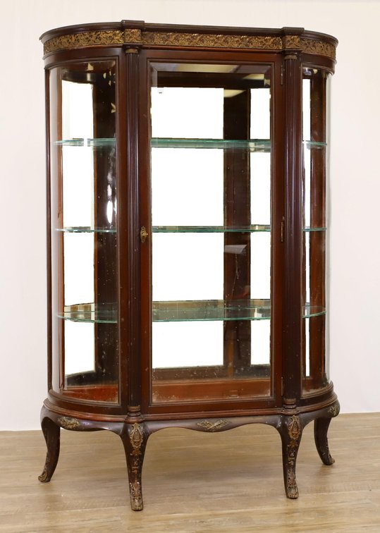 Mahogany and Ormolu Mounted Bow Front China Cabinet