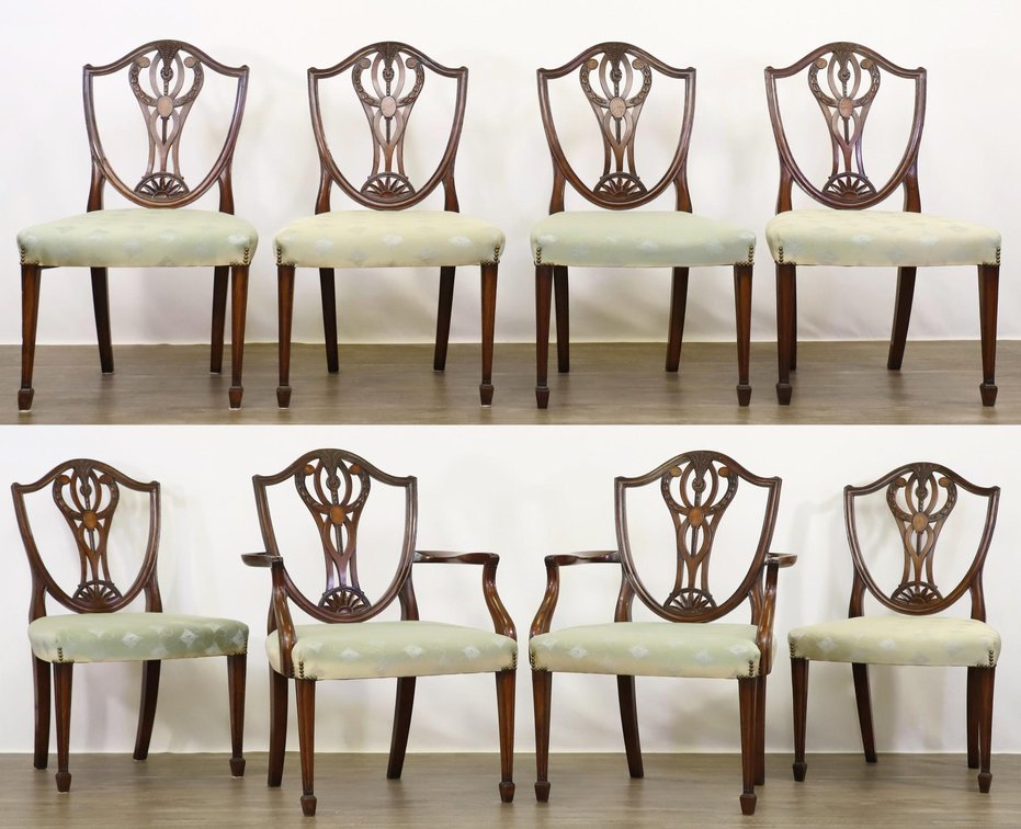 Hepplewhite Mahogany Shield Back Chairs
