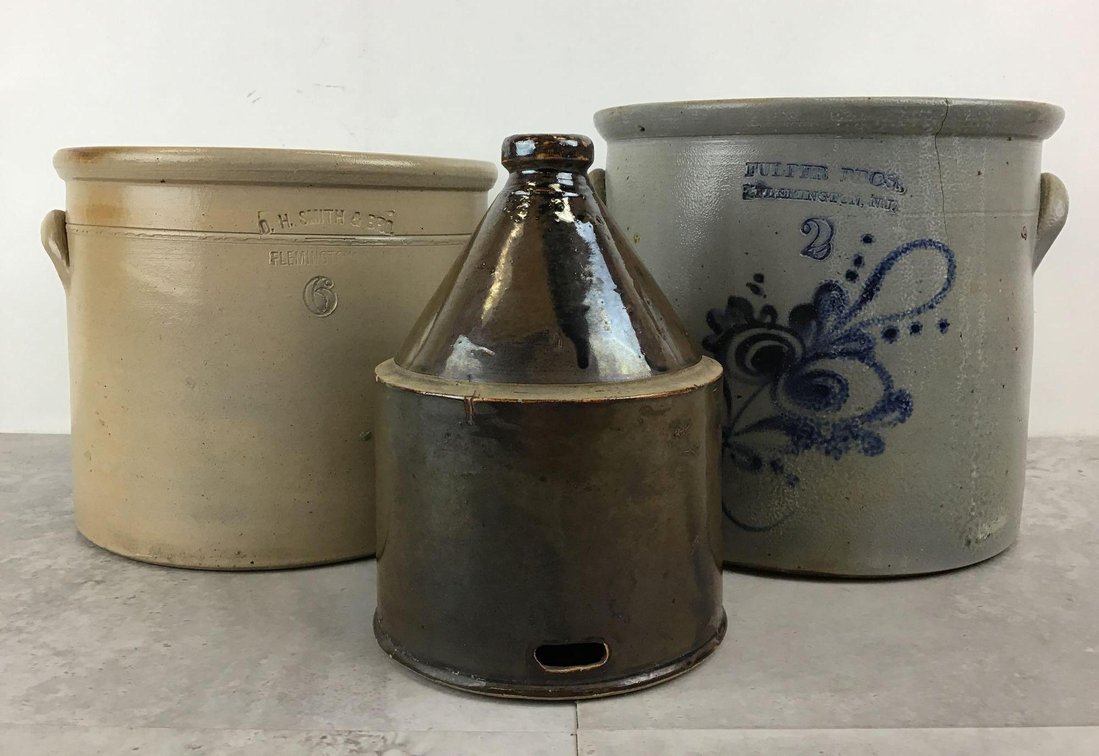 Fulper Pottery and D.H. Smith & Bros. Stoneware Crocks