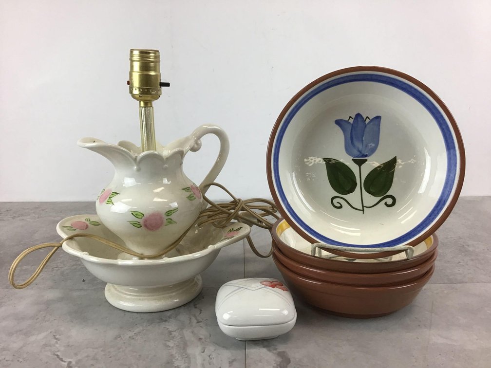 Wash Basin Lamp & Stangl Pottery & Goebel Porcelain 