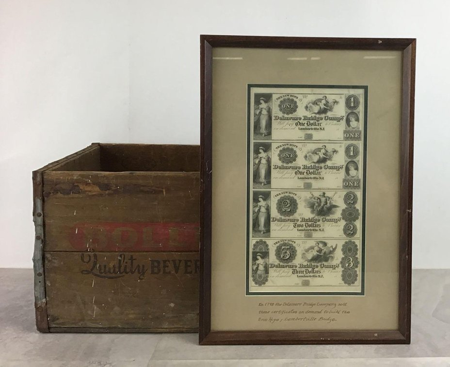 New Hope/Lambertville Bridge Certificates & Beverage Crate