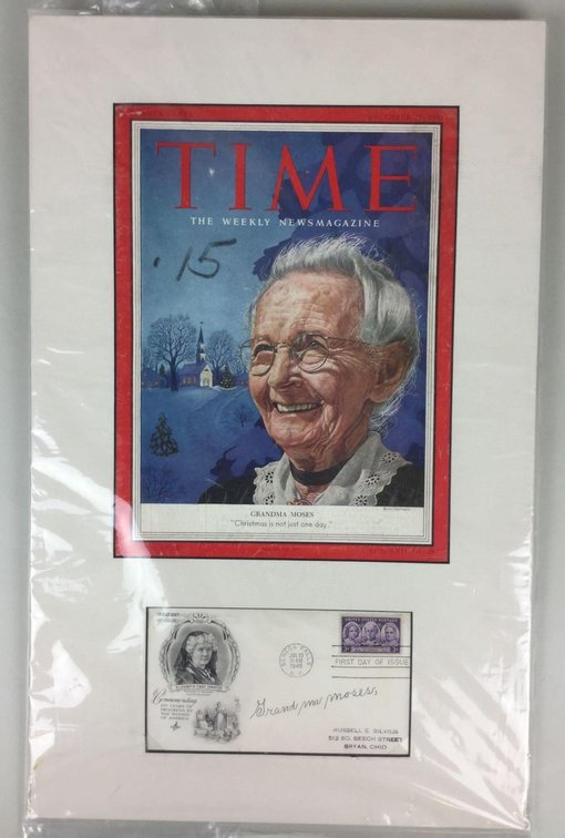 Grandma Moses signed FDC with Time Magazine