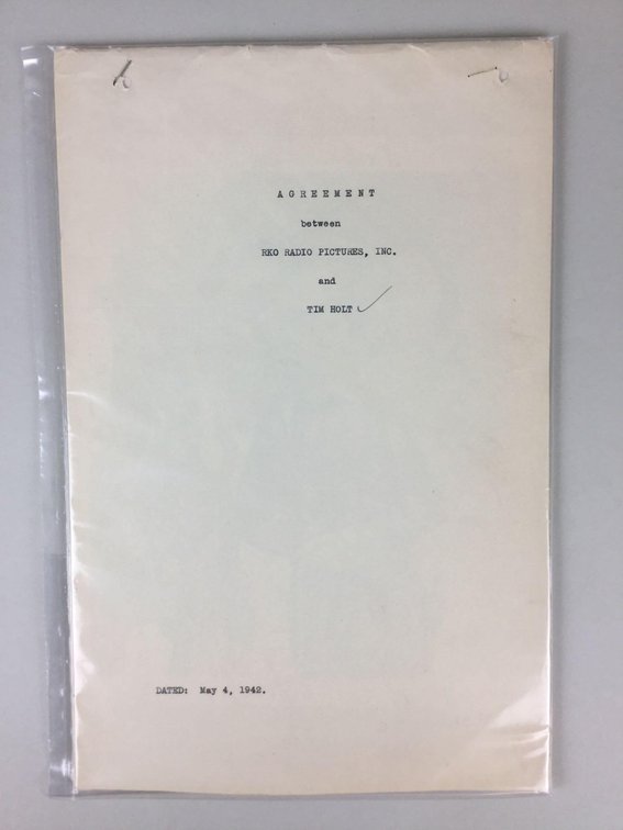 Tim Holt Contract