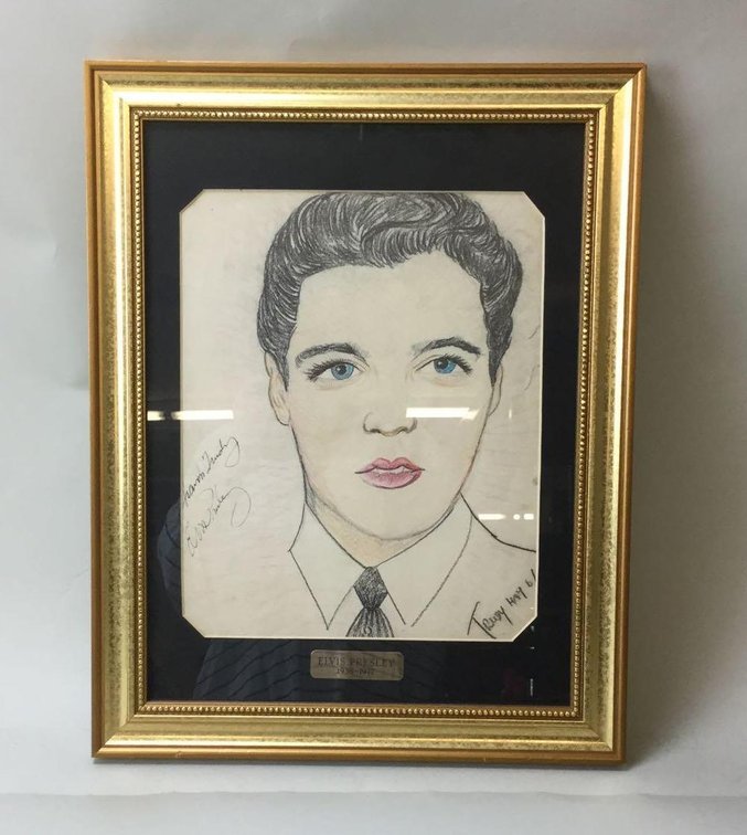 Signed Elvis sketch
