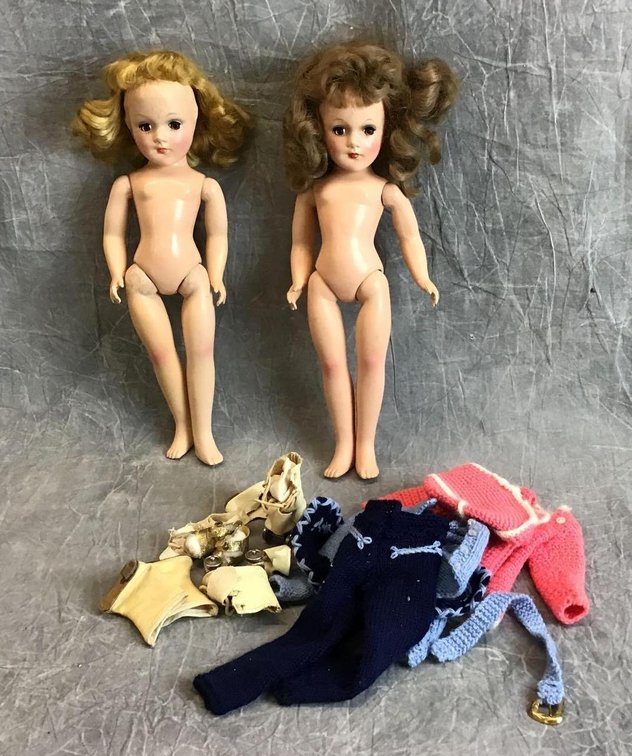 PAIR OF 14" HP MARY HOYER DOLLS.