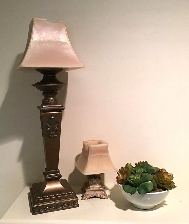 Candle Lamps & Faux Succulents 