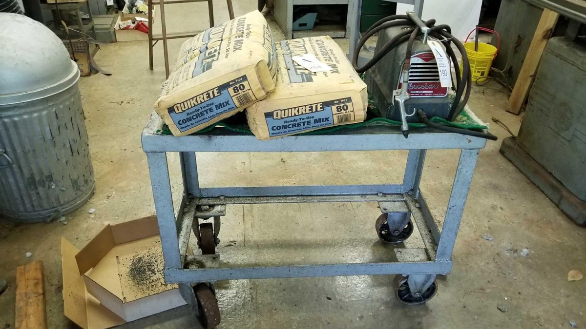 Metal Cart and Quick Crete