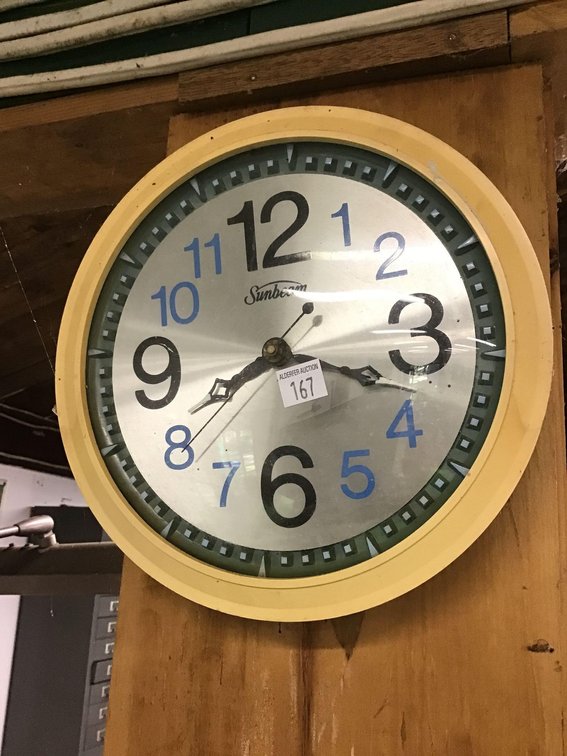 Fire Extinguisher, GE Box Fan, Hoover Vacuum, Clock, and Thermometer