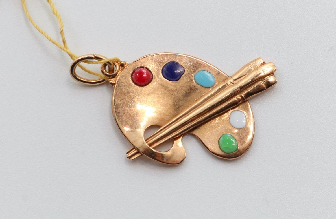 14k Gold Artists Pallete Charm