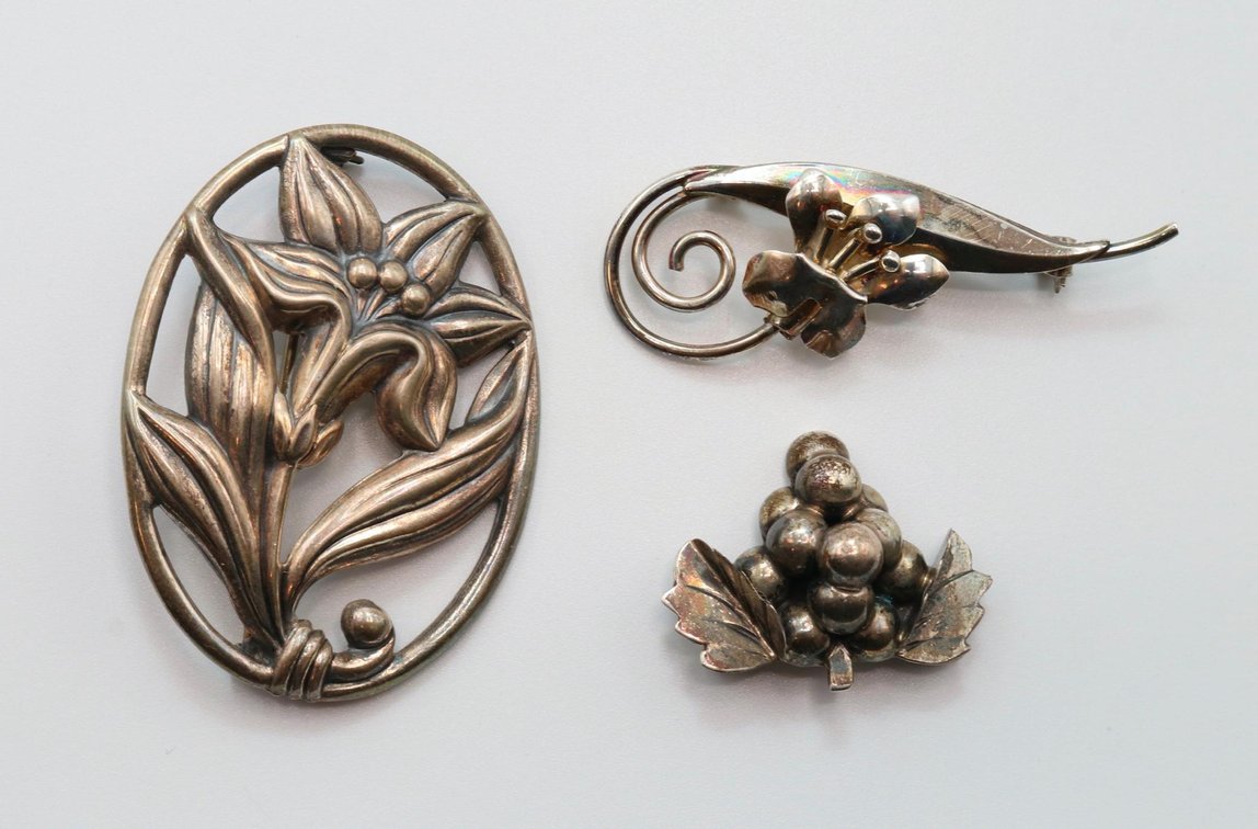 Lot of Three Sterling Pins