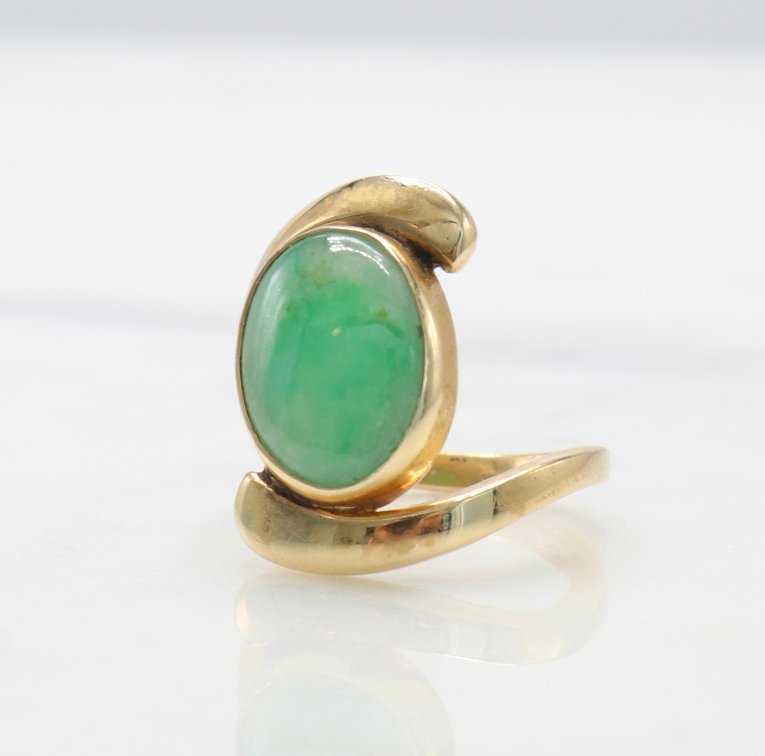 14K Gold and Jadite Ring 