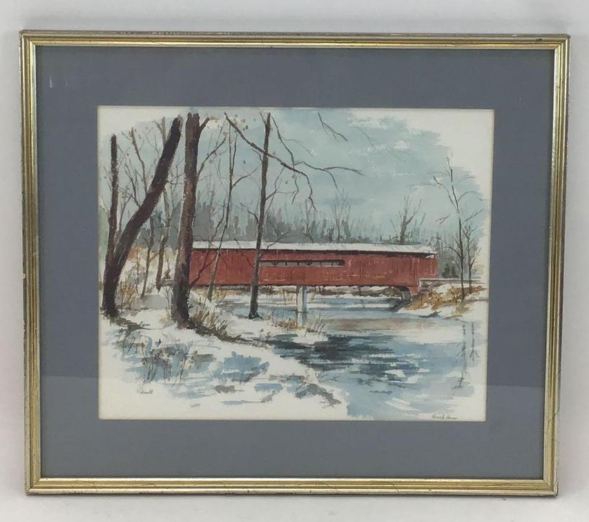 Watercolor of Covered Bridge