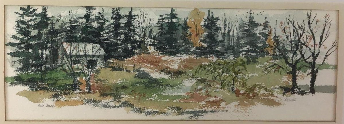 Watercolor of Forest Landscape