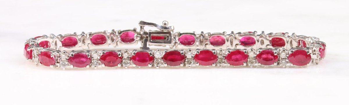 14KW Gold Ruby and Diamond Bracelet