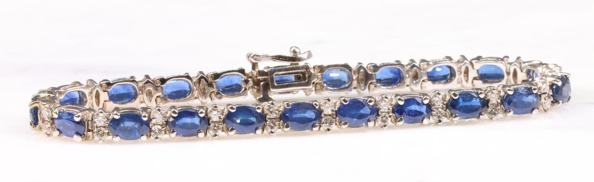 14KW Gold Sapphire and Diamond Bracelet