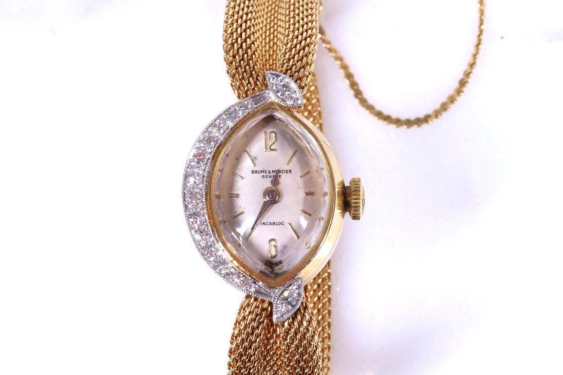 Baume & Mercier 14KY Gold Diamond Wrist Watch
