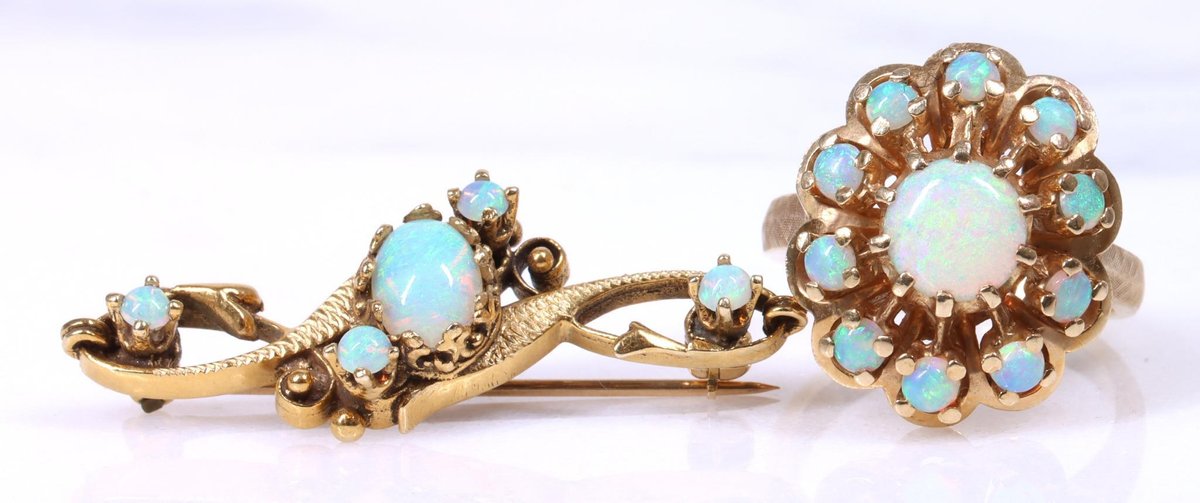 14KY Gold Opal Ring, Pin