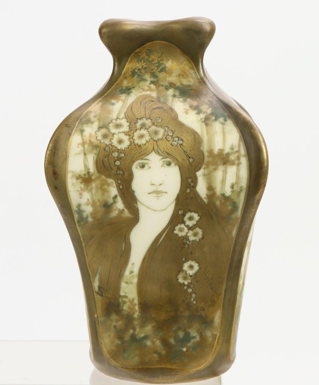 Amphora, Turn-Teplitz, Jungenstil Portrait Vase