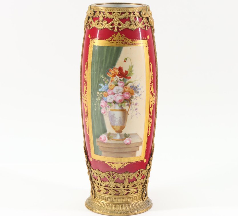 Sevres Ormolu Mounted Porcelain Vase