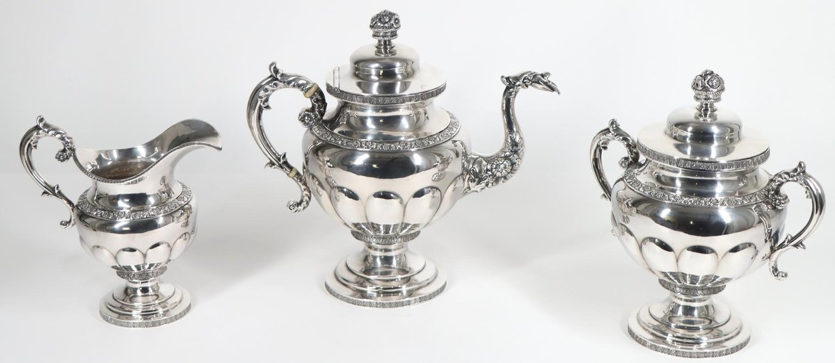 Coin Silver Hand Wrought Coffee Service
