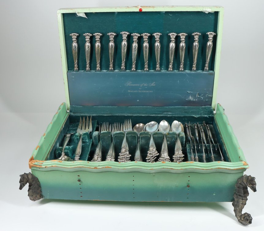 Wallace "Romance of the Sea" Sterling Silver Flatware Service for 12
