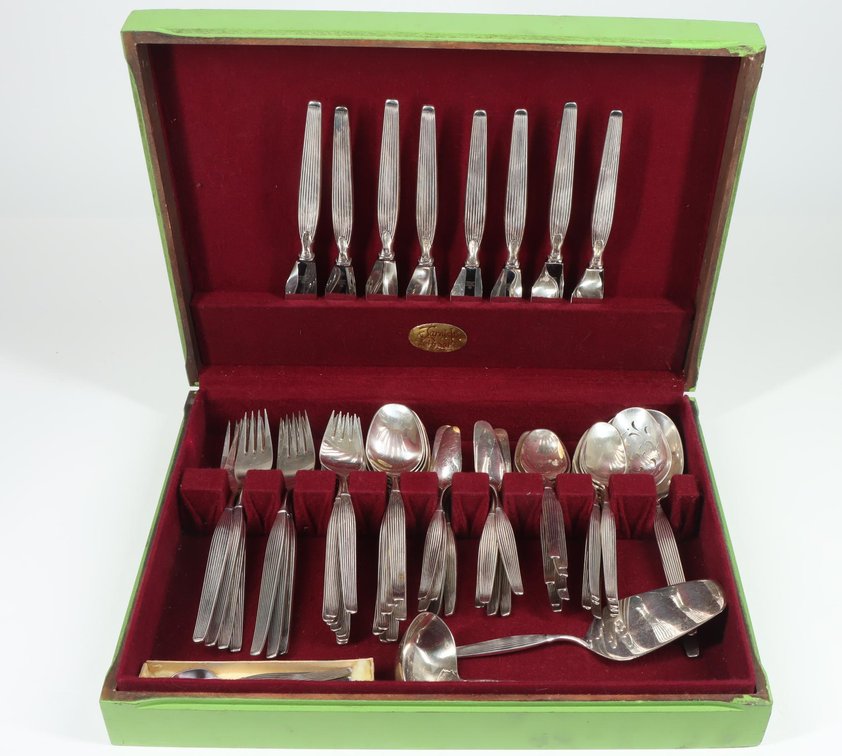 Frigast "Savoy" Sterling Silver Flatware Service for 8 with Extras