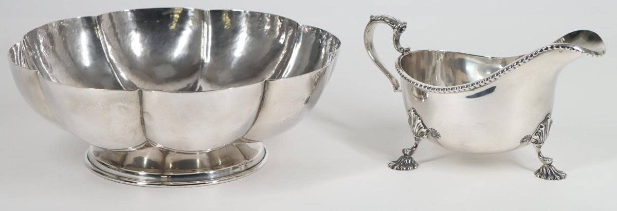 Mexican & British Mid Century Sterling Silver Tablewares