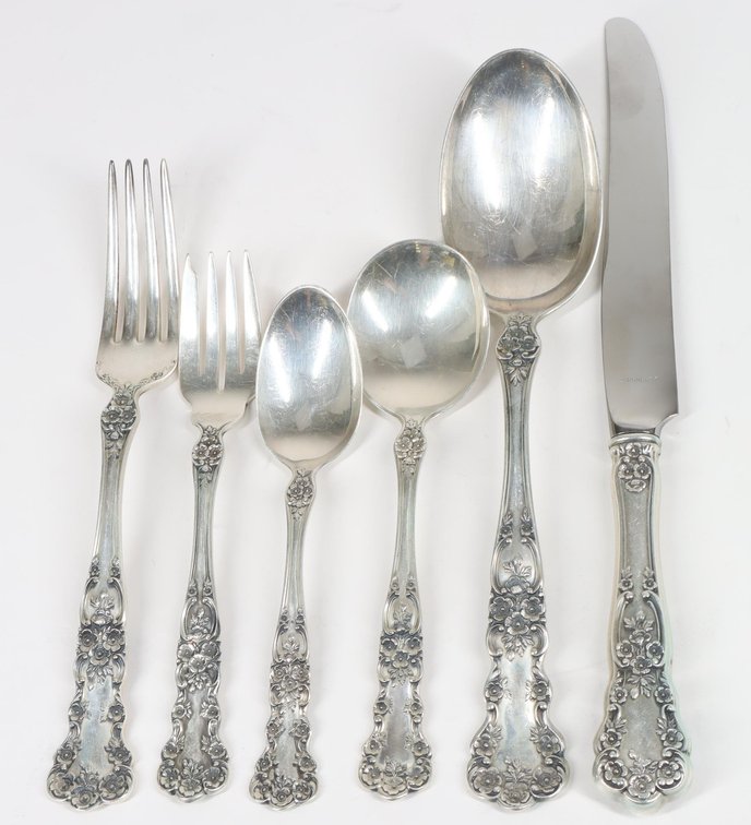 Gorham "Buttercup" Sterling Silver Flatware Service for 12