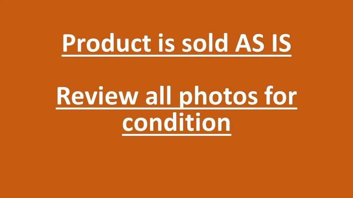 Product is Sold AS IS