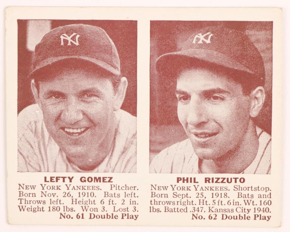 1942 Double Play Phil Rizzuto rookie basball card