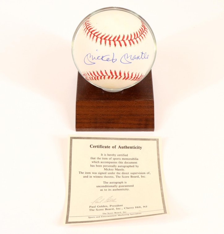 Mickey Mantle autographed baseball