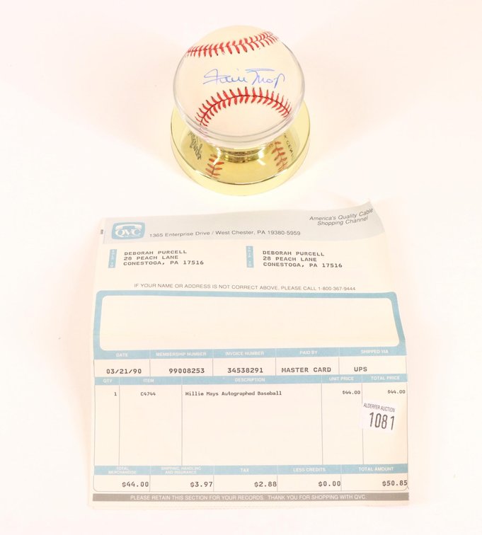 Willie Mays autographed baseball