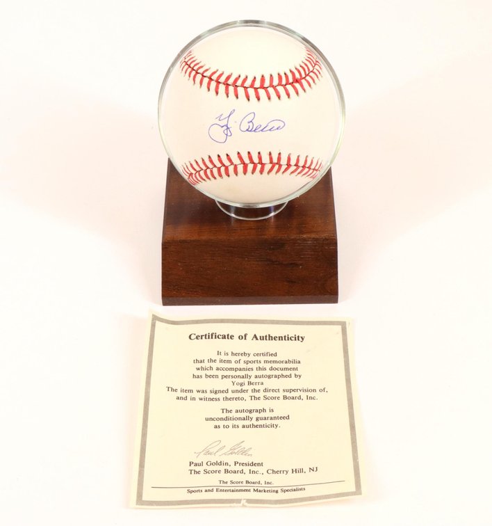 Yogi Berra autographed baseball