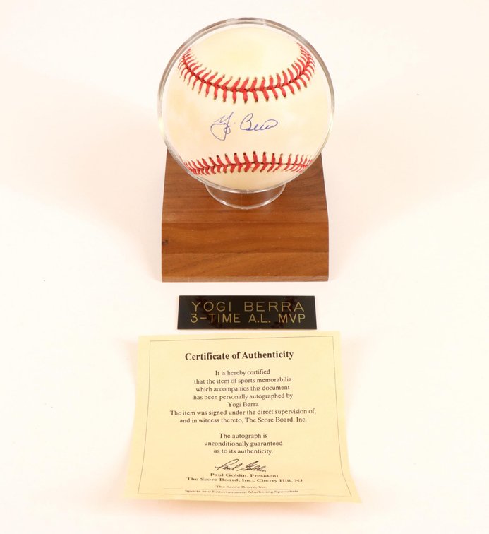 Yogi Berra autographed baseball