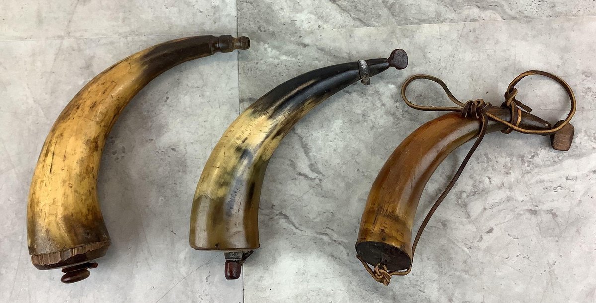 3 Antique Powder Horns