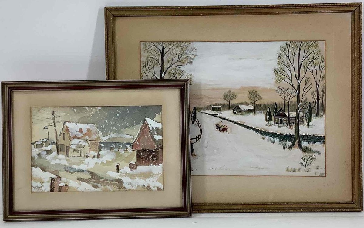 Watercolors, signed (2) 