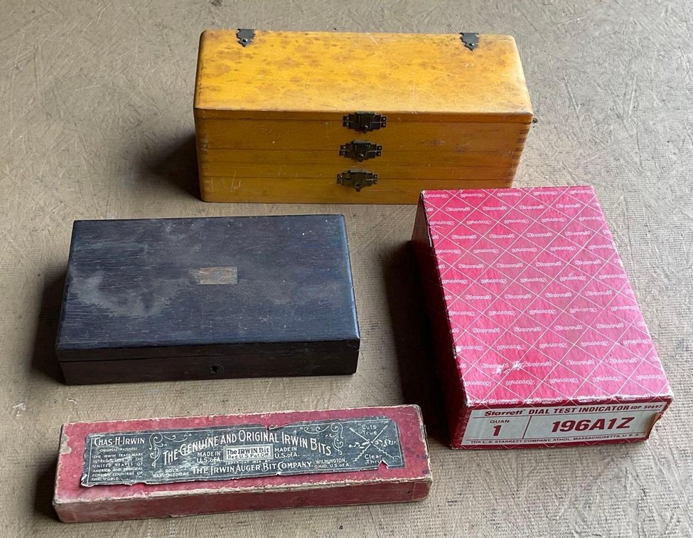 Antique Auger Bits & Starrett Dial Test Indicator