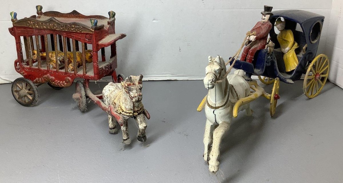 Cast Iron Horse and Wagons