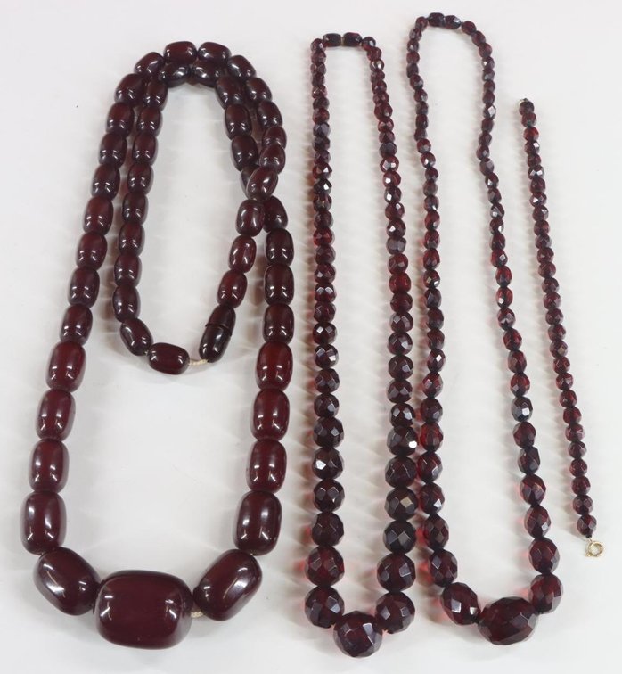 Cherry Amber Bead Necklaces, Bracelet