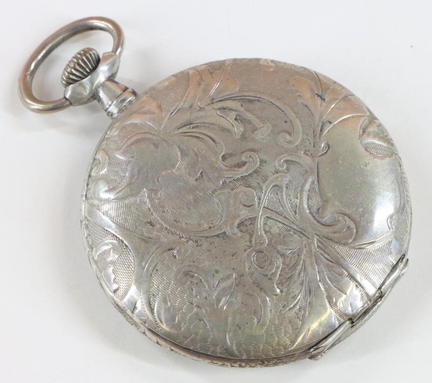 Huguenin & Cie Silver Pocket Watch 