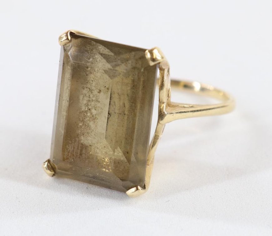 10KY Gold Smoky Quartz Ring