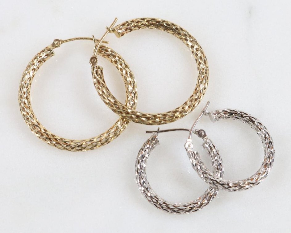 14K, 10K Gold Hoop Earrings
