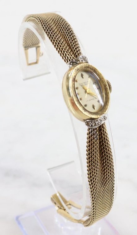 14KY Gold Diamond DeWitt Ladies Wrist Watch