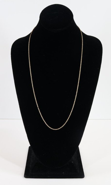 14KY Gold Rope Chain Necklace