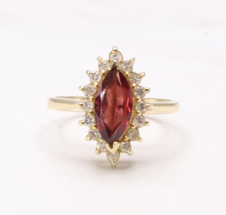 14KY Gold Tourmaline and Diamond Ring